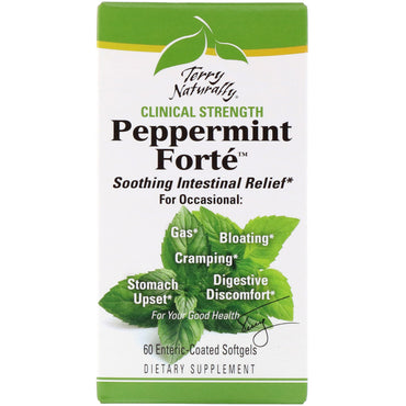 EuroPharma, Terry Naturally, Peppermint FortÃ©, 60 Enteric-Coated Softgels