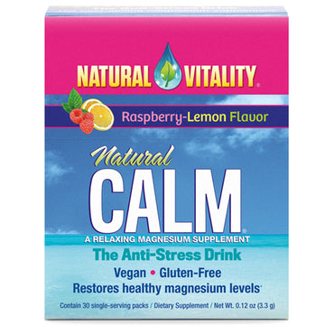 Natural Vitality, Natural Calm, The Anti-Stress Drink,  Raspberry-Lemon Flavor, 30 Single-Serving Packs, 0.12 oz (3.3 g)