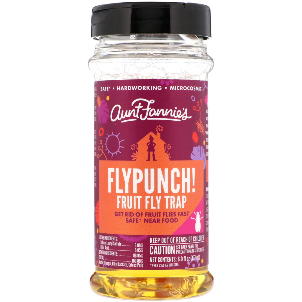 Di zia Fannie, FlyPunch! Trappola per mosche della frutta, 6 fl oz (177 ml)