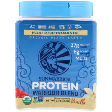 Sunwarrior, Warrior Blend Protein, plantebaseret, vanilje, 13,2 oz (375 g)