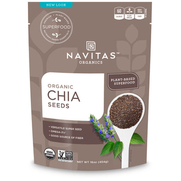 Navitas s, זרעי צ'יה, 16 אונקיות (454 גרם)