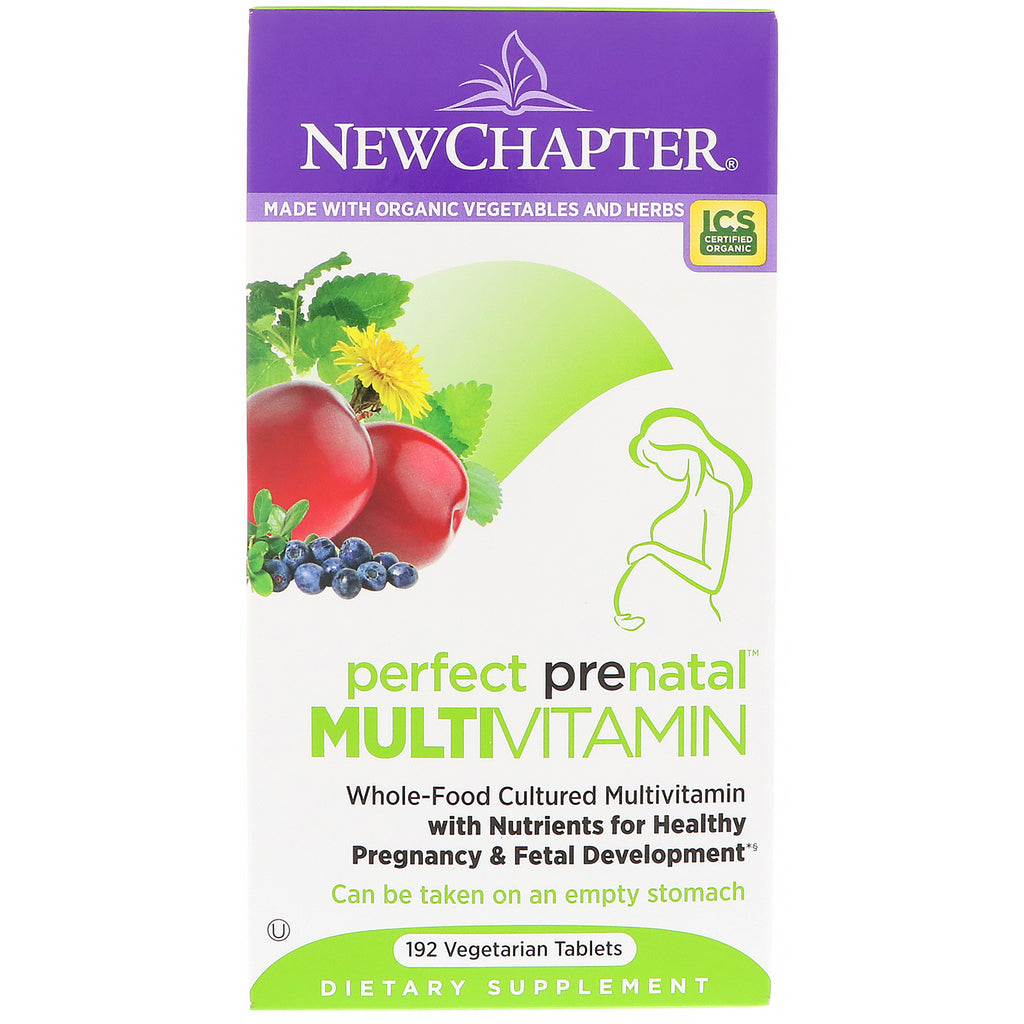 New Chapter, Multivitamines prénatales parfaites, 192 comprimés végétariens