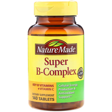 Naturtillverkad, super b-komplex, 140 tabletter