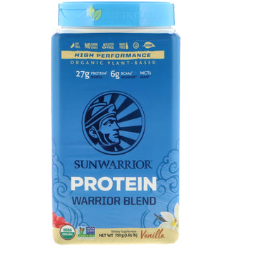 Sunwarrior, Warrior Blend Protein, plantebasert, vanilje, 1,65 lb (750 g)