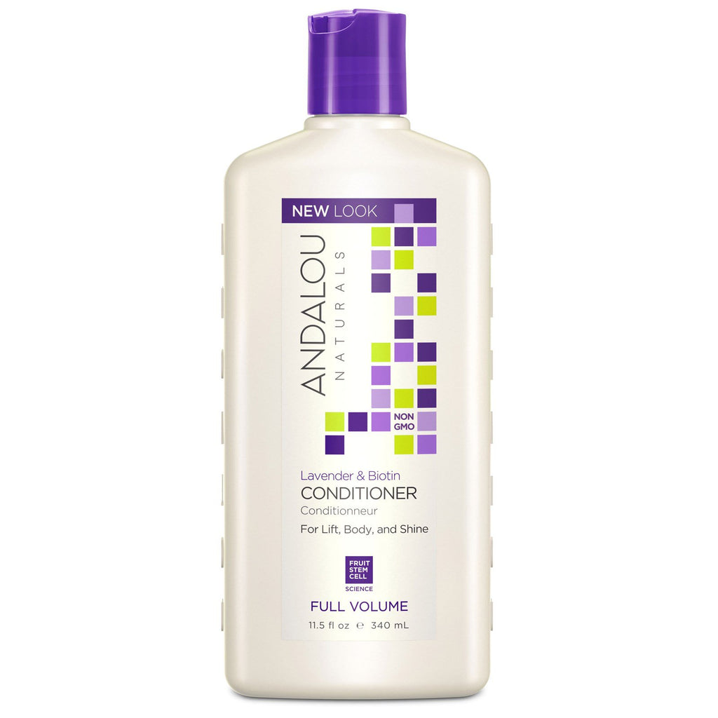 Andalou Naturals, Après-shampooing, volume complet, pour lifter, corps et brillance, lavande et biotine, 11,5 fl oz (340 ml)