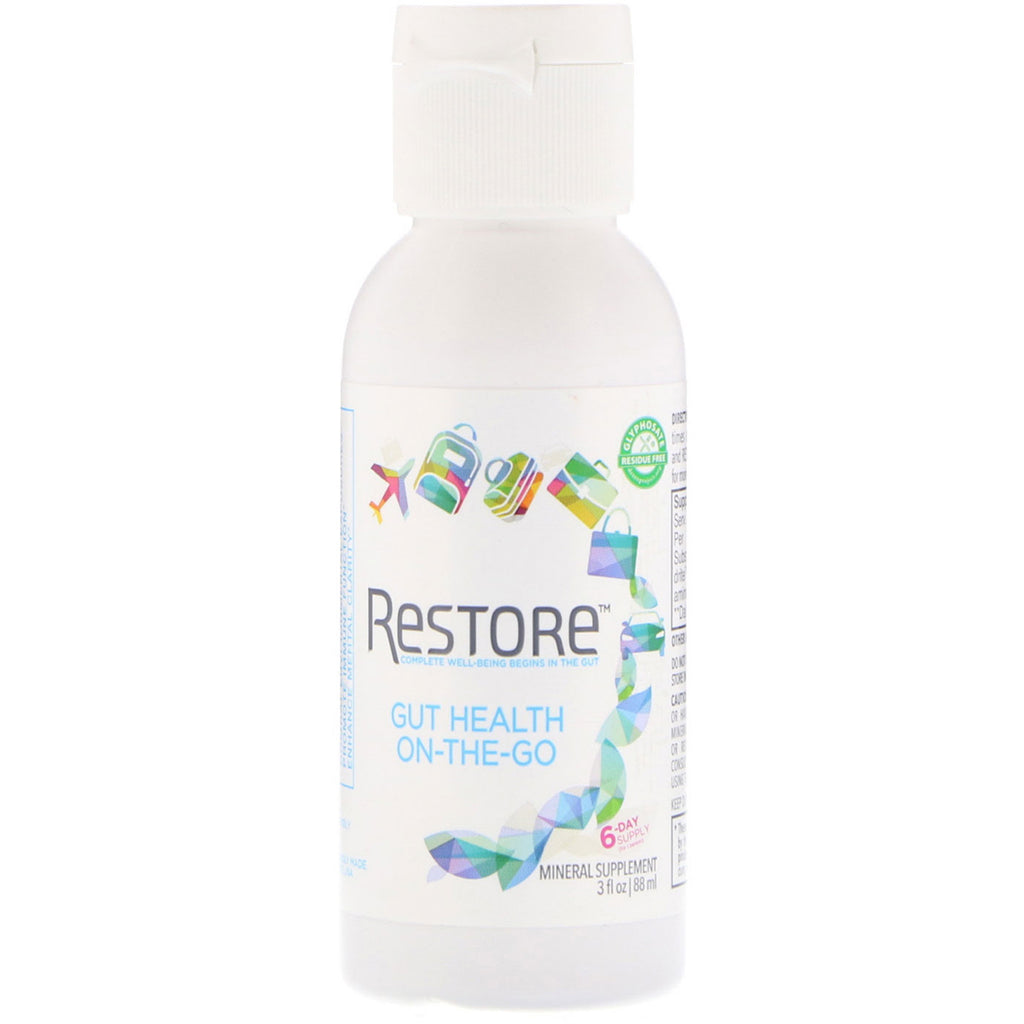 Restore, Darmgezondheid onderweg, Mineraalsupplement, 3 fl oz (88 ml)