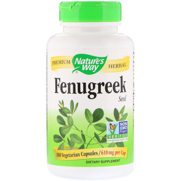 Nature's Way, Graines de fenugrec, 610 mg, 180 capsules végétariennes