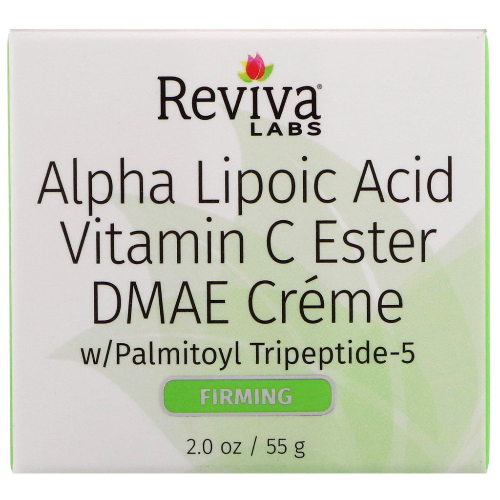 Reviva Labs, Ácido alfa lipoico, éster de vitamina C y crema DMAE, 2 oz (55 g)