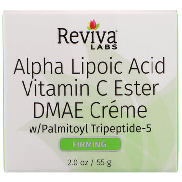 Reviva Labs, Ácido alfa lipoico, éster de vitamina C y crema DMAE, 2 oz (55 g)