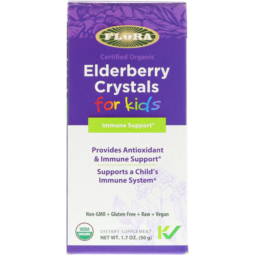 Flora, Certified , Elderberry Crystals for Kids, 1.7 oz (50 g)