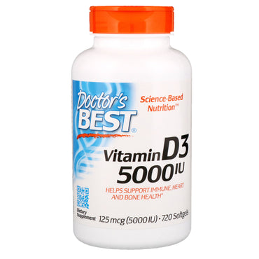 Doctor's Best, Vitamine D3, 125 mcg (5000 IE), 720 softgels