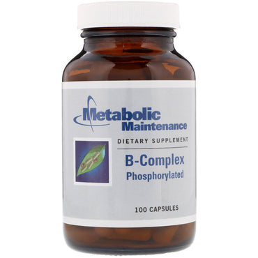 Manutenção metabólica, complexo b, fosforilado, 100 cápsulas