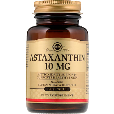 Solgar, astaxantina, 10 mg, 30 cápsulas blandas