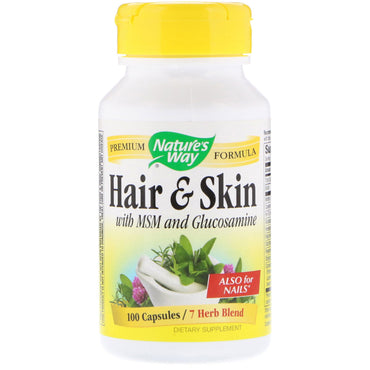 Nature's Way Hair & Skin With MSM and Glucosamine 100 Capsules