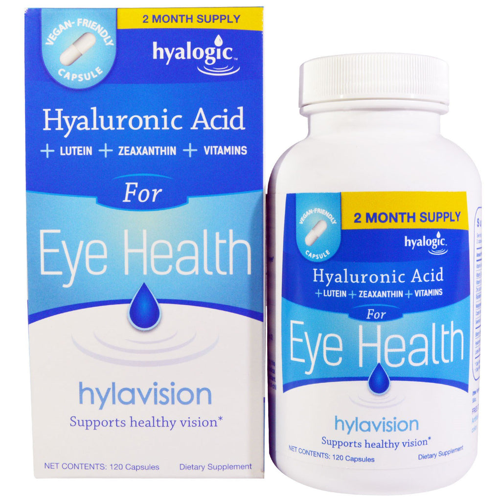 Hyalogic llc, hylavision, ácido hialurônico, 120 cápsulas