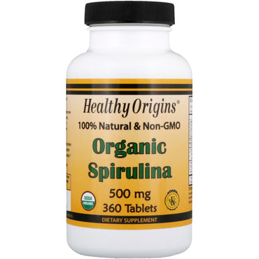 Healthy Origins, Spiruline, 500 mg, 360 comprimés
