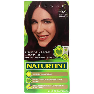 Naturtint, Colorante permanente para el cabello, Castaño caoba 4M, 165 ml (5,6 oz. líq.)