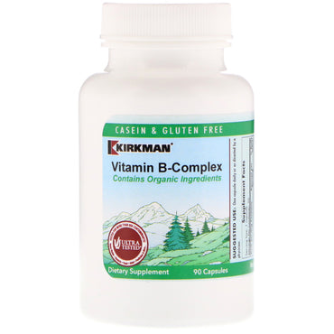 Kirkman labs, complejo vitamínico b, 90 cápsulas