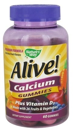 Nature's Way, Alive !, Calcium + D3, 60 gommes