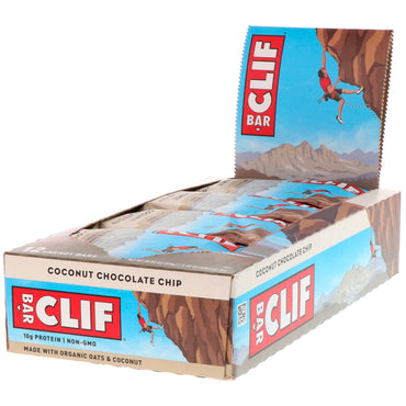 Clif Bar Barra energética con chispas de chocolate y coco 12 barras 2,40 oz (68 g) cada una