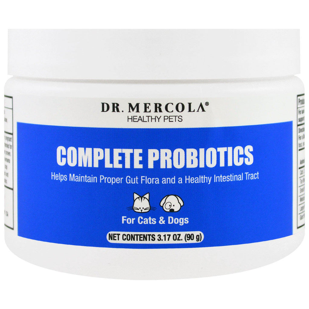 Dr. Mercola, Probiotice complete, pentru pisici și câini, 3,17 oz (90 g)