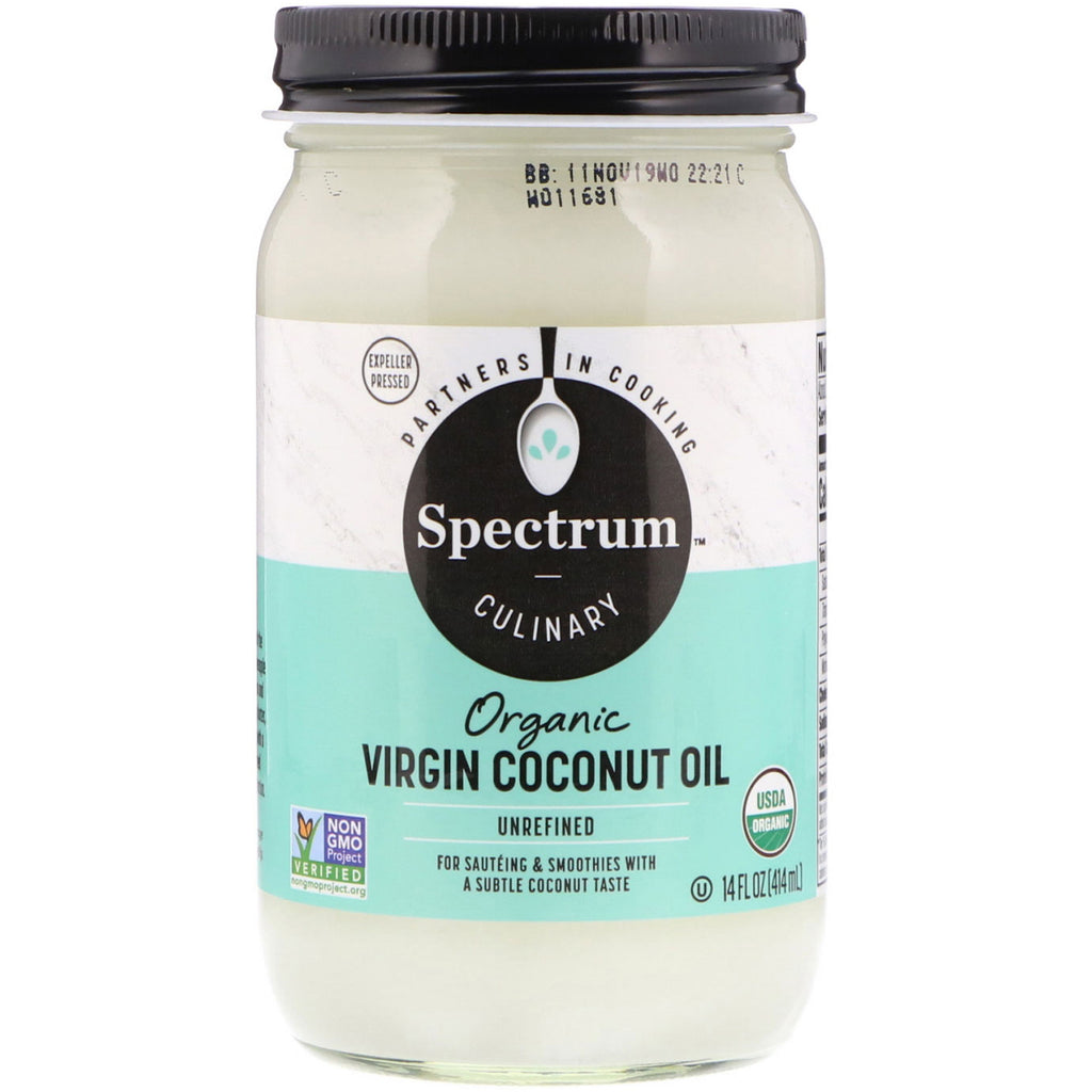 Spectrum Naturals, olio di cocco vergine, non raffinato, 14 fl oz (414 ml)
