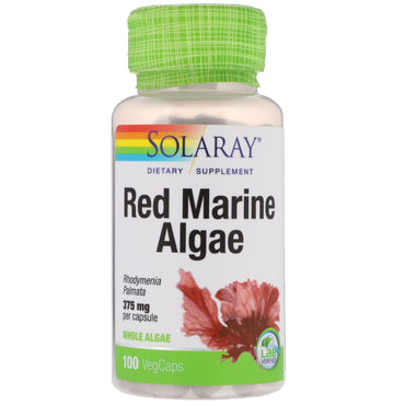 Solaray, Algas marinas rojas, 375 mg, 100 cápsulas vegetales
