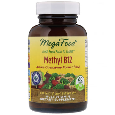 Megafood, metil b12, 60 tabletas