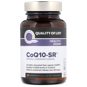 Quality of Life Labs, CoQ10-SR, 100mg, 베지캡 30정