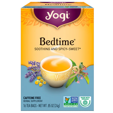Yogi Tea, Hora de acostarse, Sin cafeína, 16 bolsitas de té, 24 g (0,85 oz)