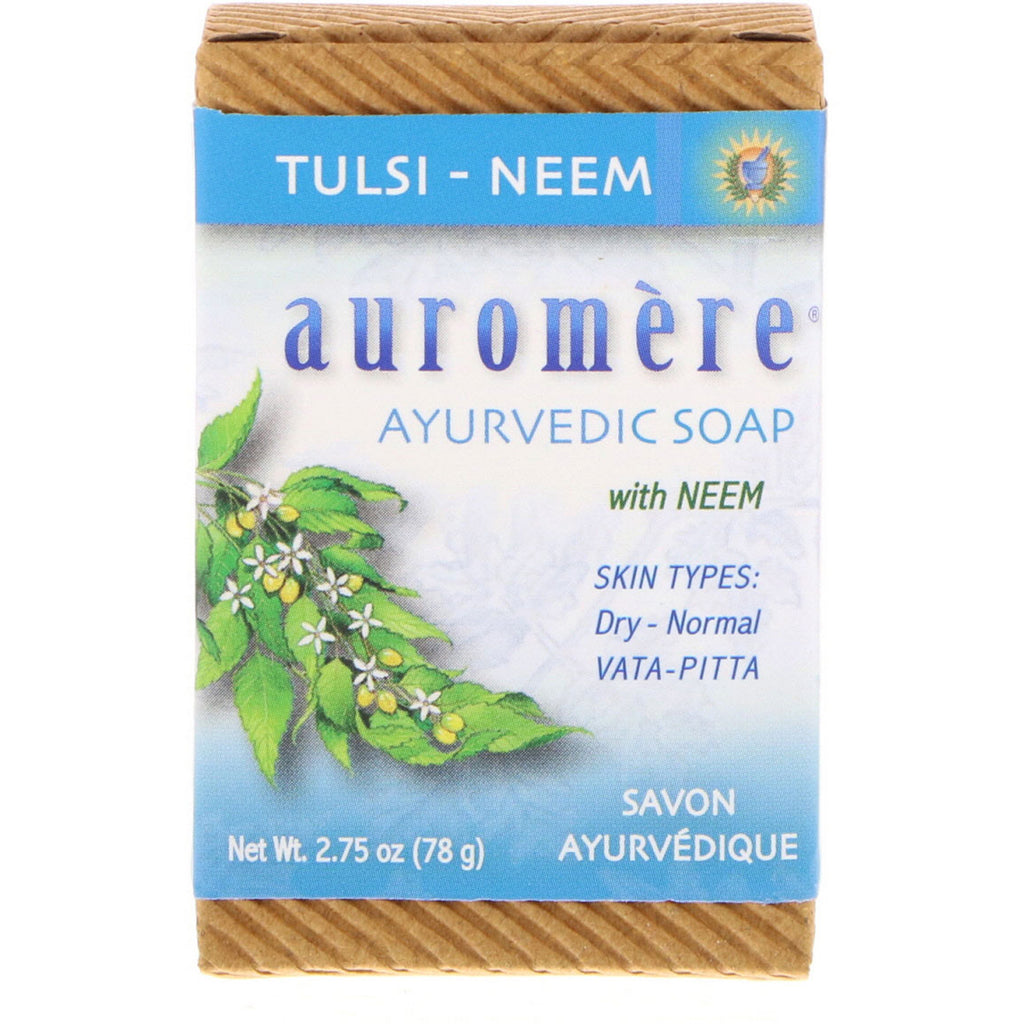 Auromere, sapone ayurvedico, con Neem, Tulsi-Neem, 2,75 once (78 g)
