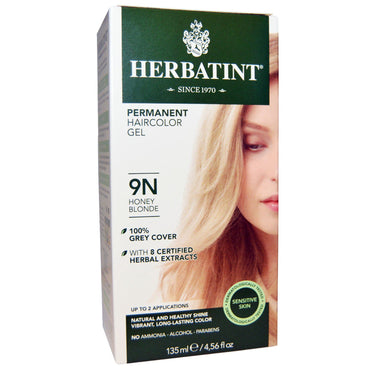 Herbatint, gel de colorare permanentă a părului, 9N, blond miere, 4,56 fl oz (135 ml)