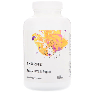 Recherche Thorne, bétaïne hcl et pepsine, 225 gélules
