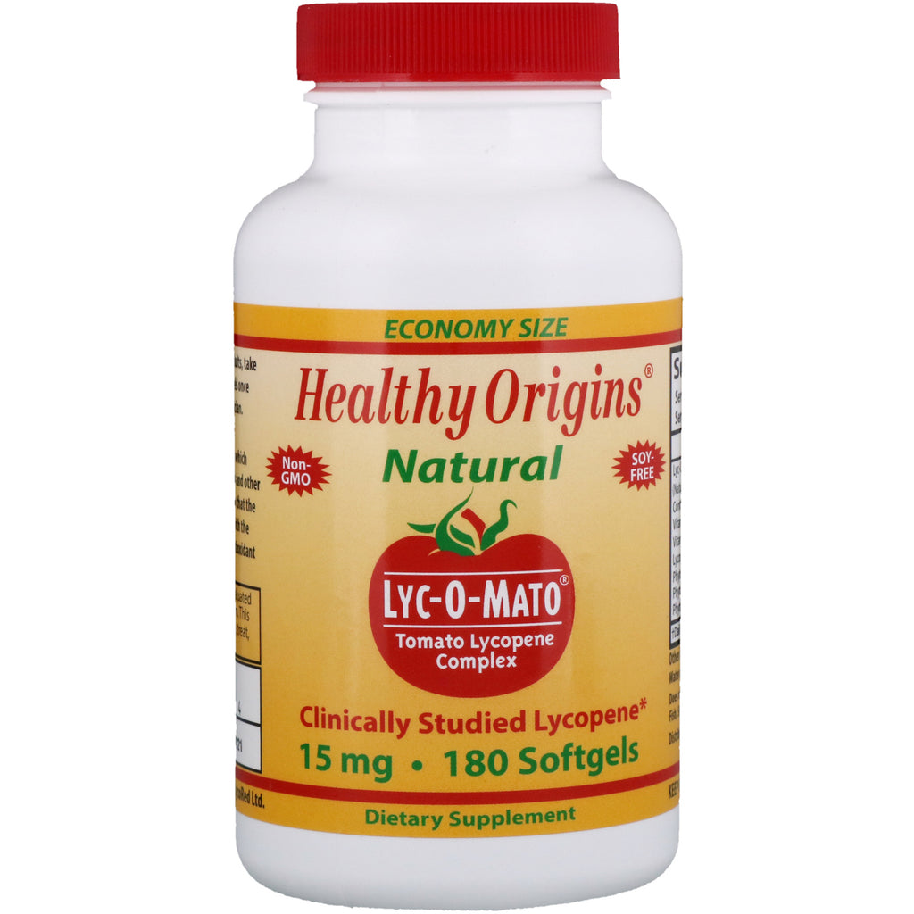 Healthy Origins, Lyc-O-Mato, Complexe de lycopène de tomate, 15 mg, 180 gélules