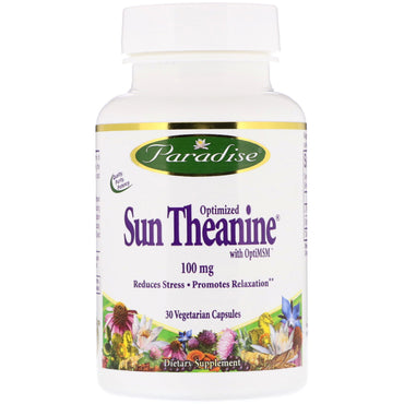 Paradise Herbs, geoptimaliseerde zonnetheanine, 100 mg, 30 vegetarische capsules