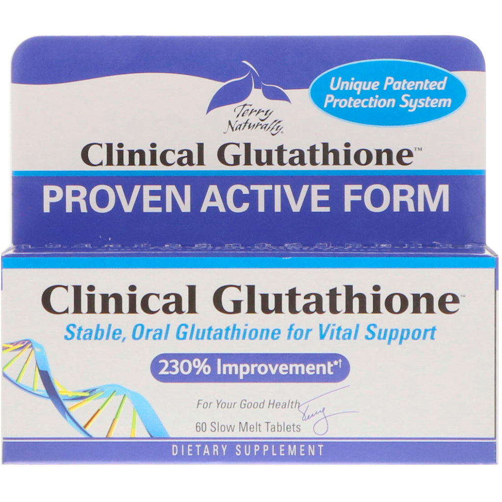 EuroPharma, Terry Naturally, Glutathion clinique, 60 comprimés à fusion lente
