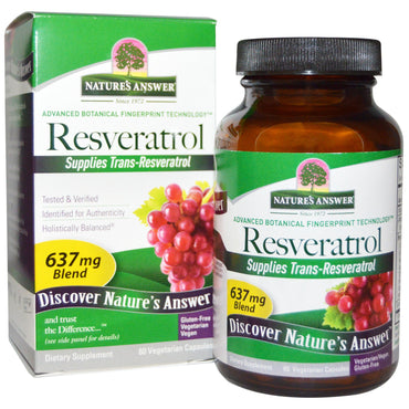 Naturens svar, Resveratrol, 637 mg, 60 vegetariske kapsler