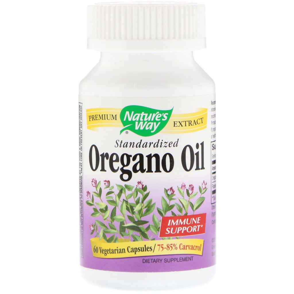 Nature's Way, oregano-olie, gestandaardiseerd, 60 vegetarische capsules