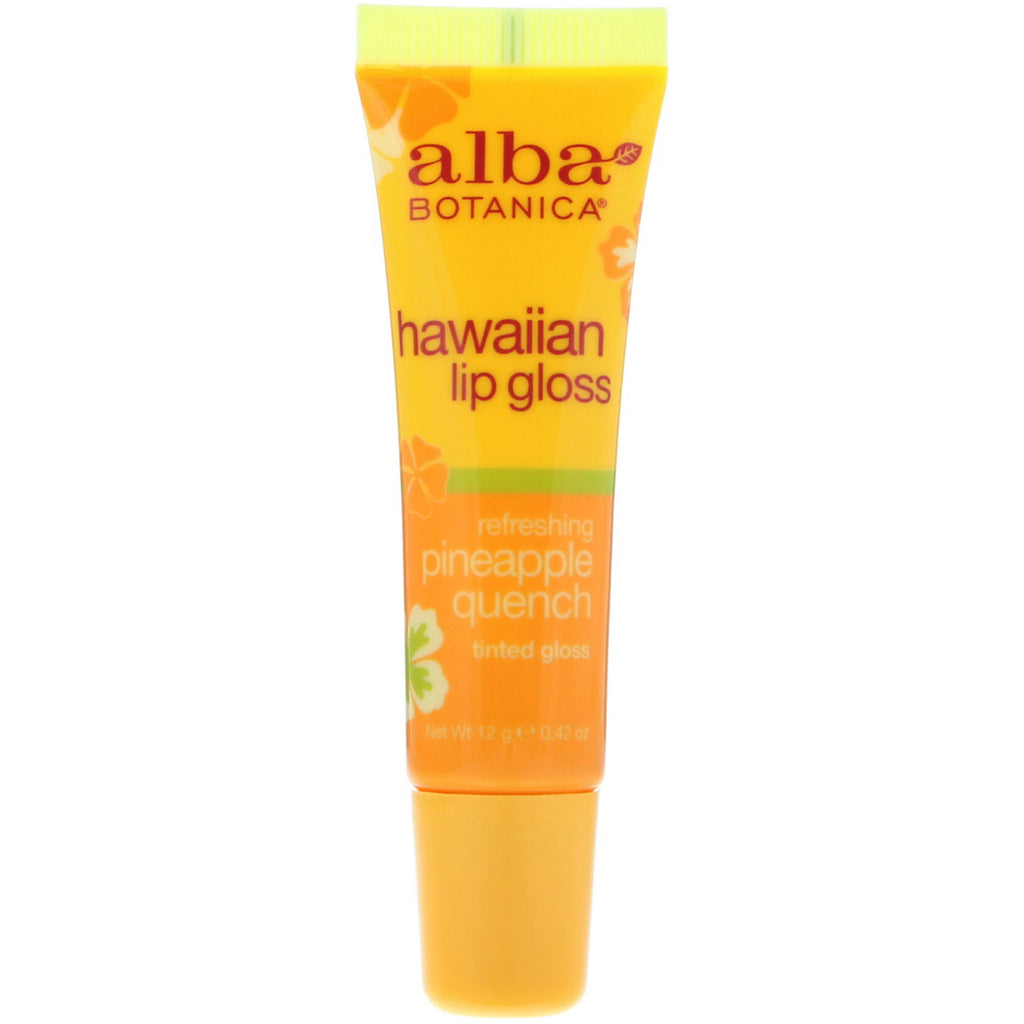 Alba Botanica, brillant à lèvres hawaïen, désaltérant à l'ananas, brillant teinté, 0,42 oz (12 g)