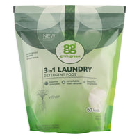 GrabGreen, 3-in-1 Laundry Detergent Pods, Vetiver, 60 Loads,2lbs, 6oz (1,080 g)