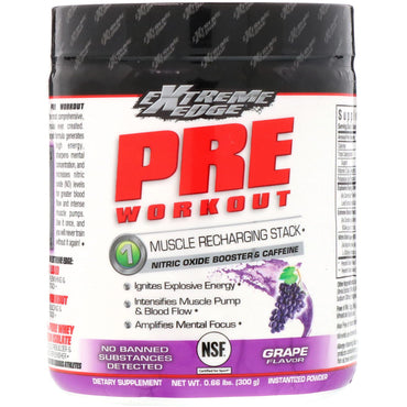 Bluebonnet Nutrition, Extreme Edge, Pre Workout, Muscle Charging Stack, Grape Flavor, 0,66 lbs (300 g)