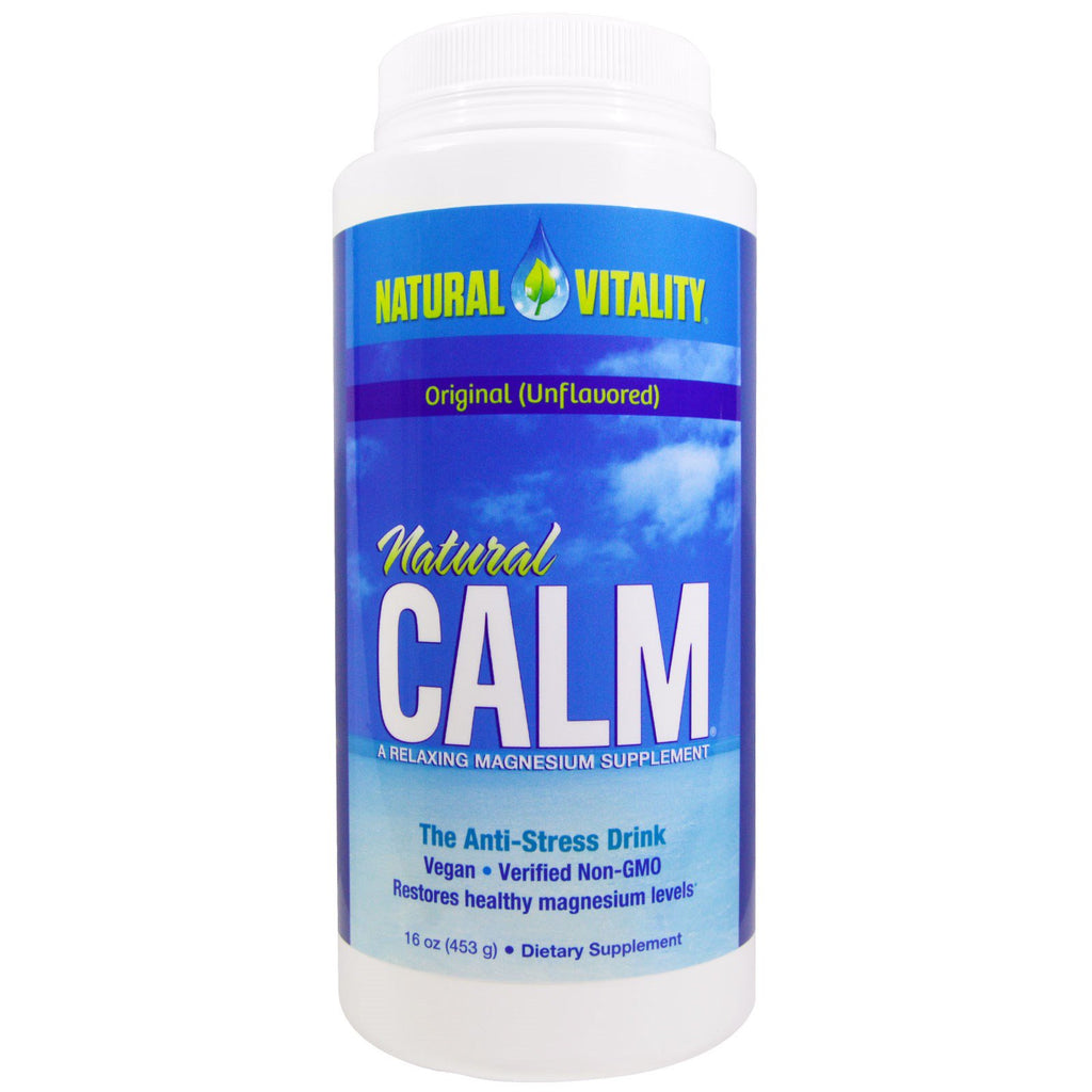 Natural Vitality, Natural Calm, 스트레스 방지 음료, 오리지널(무맛), 453g(16oz)
