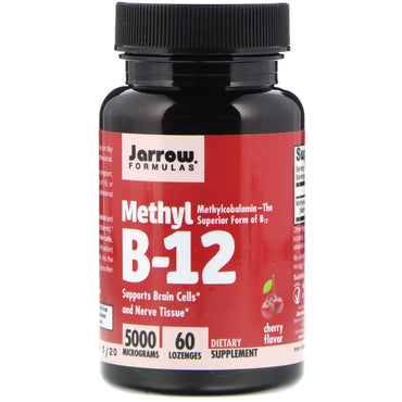 Jarrow Formulas, Methyl B-12, Kirsebærsmag, 5000 mcg, 60 sugetabletter