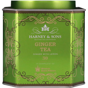Harney & Sons, Ginger Tea, Ginger with Lemon, 30 Sachets, 2.67 oz (75 g) Each