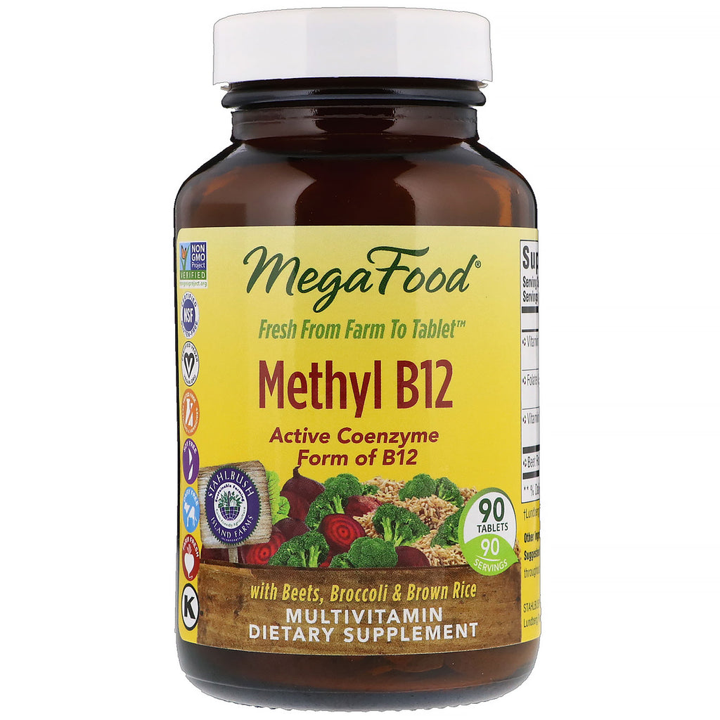 MegaFood, Metil B12, 90 tabletas