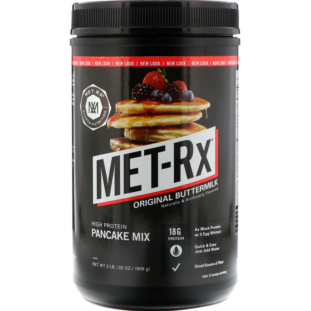 MET-Rx, amestec de clătite cu conținut ridicat de proteine, zară originală, 32 oz (908 g)