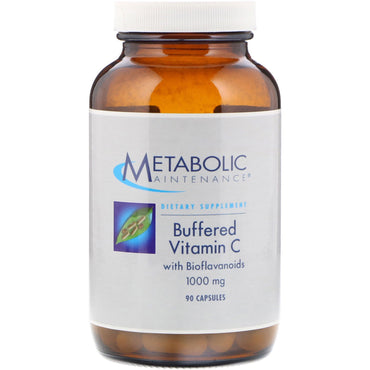 Entretien métabolique, vitamine C tamponnée avec bioflavonoïdes, 1 000 mg, 90 gélules