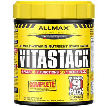Allmax Nutrition, Vitastack, Pro-Level-Vitamin- und Nährstoff-Stack-Packs, 30 Multivitamin-Nährstoff-Stack-Packs
