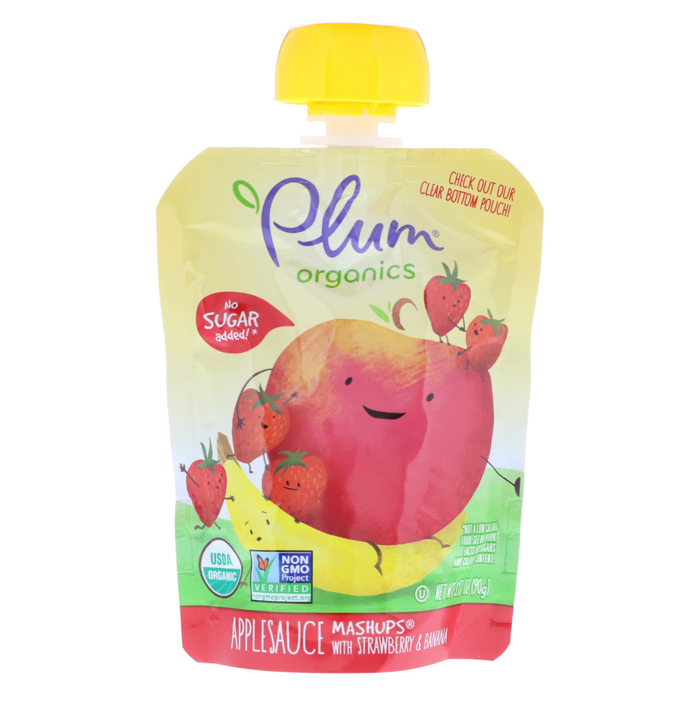 Plum s  Applesauce Mashups with Strawberry & Banana 4 Pouches 3.17 oz (90 g) Each