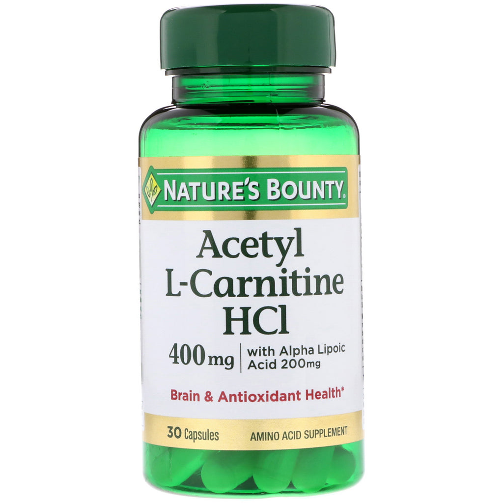 Nature's Bounty, Acetyl L-Carnitin HCI, 400 mg, 30 kapsler